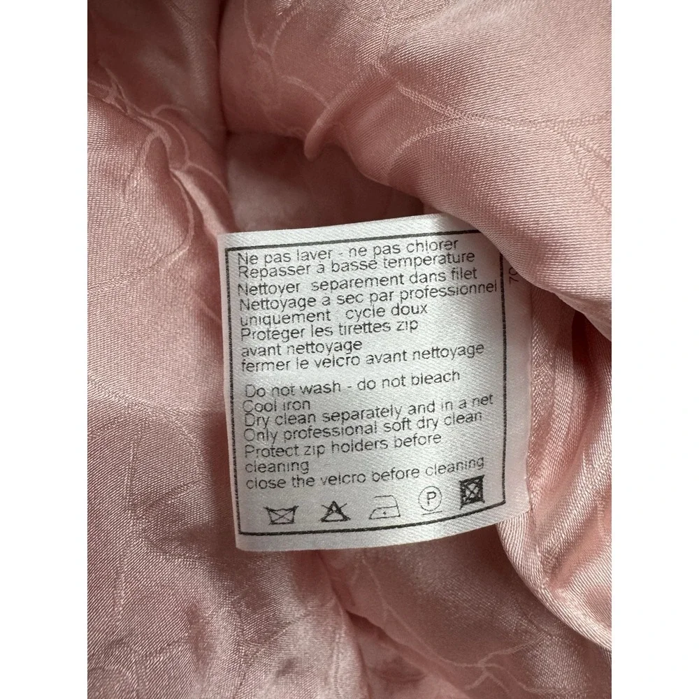Chanel Vintage‎ 2004 Cruise 'COCO' Baby Pink Cotton Boucle Blazer Jacket 38
